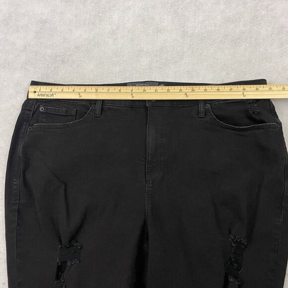 Torrid Sky High Skinny Jeans Plus Size 22T Black High Rise Distressed Dark Denim - Picture 6 of 12